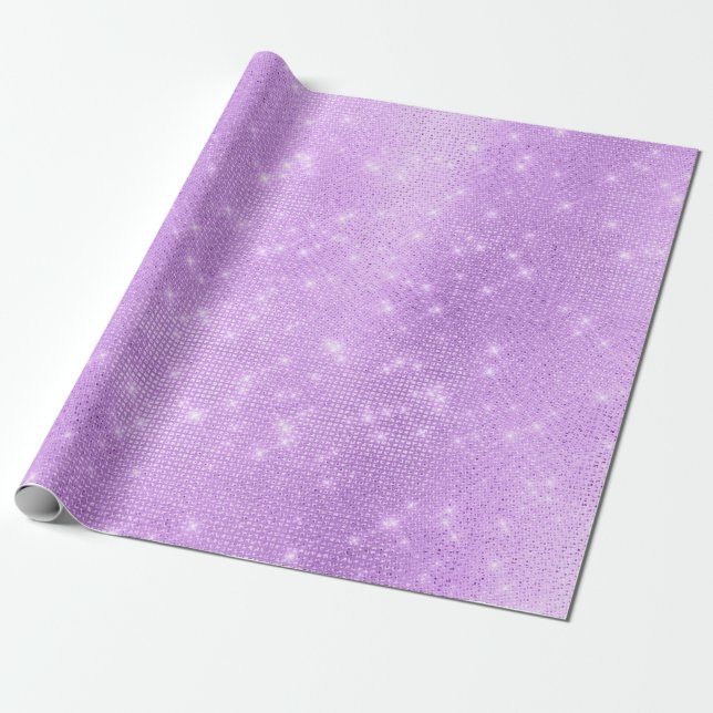 Papier Cadeau Lavande Purple Améthyste Plum Séquins Sparkeux (Déroulé)