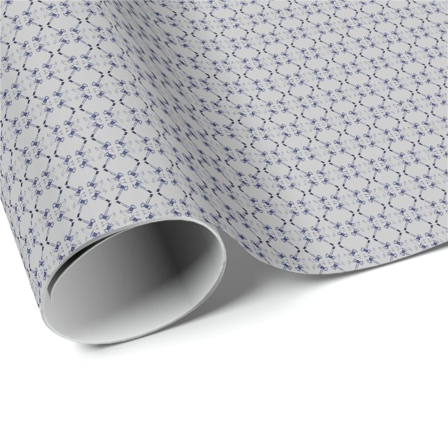 Papier Cadeau L'avocat de la Marine sur Grey Gavel Wrapping Pape (Coin rond)