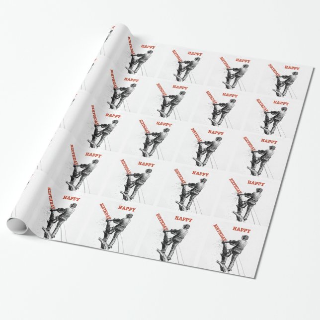 Papier Cadeau L'avortement Tree surgeon christmas (Déroulé)