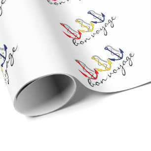 Papier Cadeau Le bateau ancre le voyage de fève nautique