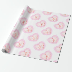 Papier Cadeau Le bébé d'aquarelle jumelle la maternité de bab