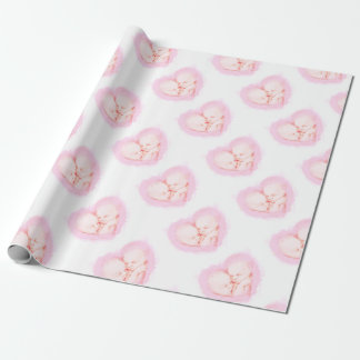 Papier Cadeau Le bébé d'aquarelle jumelle la maternité de baby