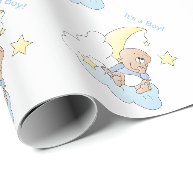 Papier Cadeau Le bébé font un souhait (Coin rond)