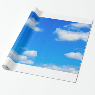 Papier Cadeau Le blanc de ciel bleu opacifie l'arrière - plan