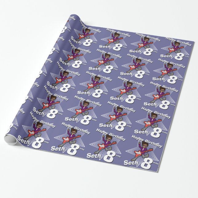 Papier Cadeau Le bleu de garçons ajoutent votre enveloppe (Déroulé)