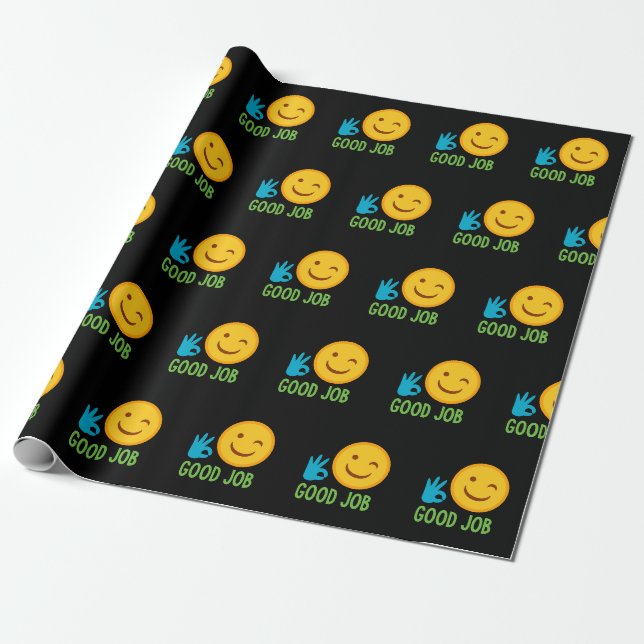 Papier Cadeau Le bon travail Emoji (Déroulé)