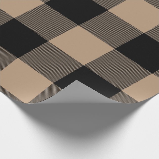 Papier Cadeau Le Buffalo Russe Plaid Coffee Tan Black (Coin)