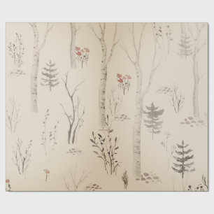 PAPIER CADEAU LE CADEAU DE L'MOTIF SCANDINAVIEN DES FORÊTS CHRIS