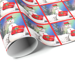 Papier Cadeau Le cadeau de Noël de Snowman