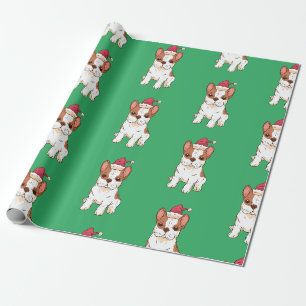 Papier Cadeau Le cadeau de Noël du chien de taureau Hollidays