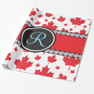 Papier Cadeau Le Canada marque le monogramme budgétaire Abstrait