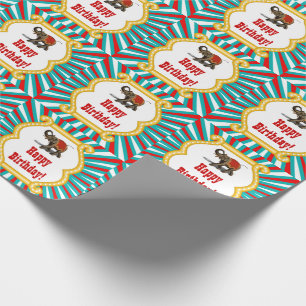 Papier Cadeau Le cirque d'éléphant badine le joyeux anniversai