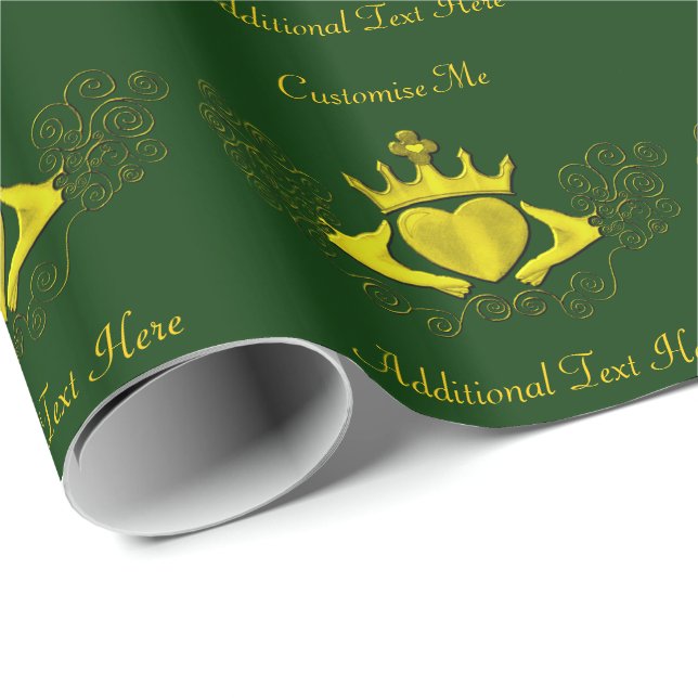 Papier Cadeau Le Claddagh (Or) (Coin rond)