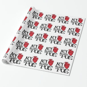 Papier Cadeau Le coeur appartient au papier d'emballage de Poe