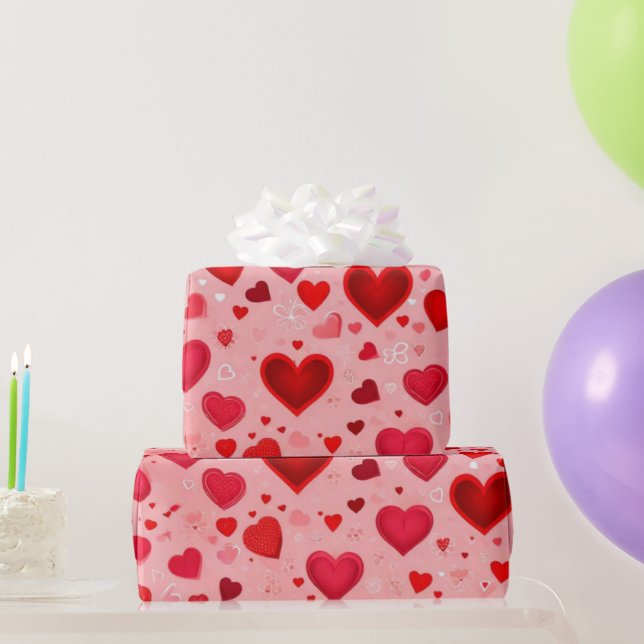 Papier Cadeau Le coeur de la Saint Valentin Envelopper le papier (Cadeaux de fête)