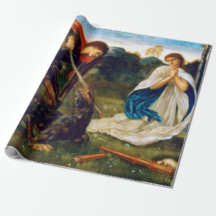 Papier Cadeau Le combat St George d'Edward Burne-Jones tue le