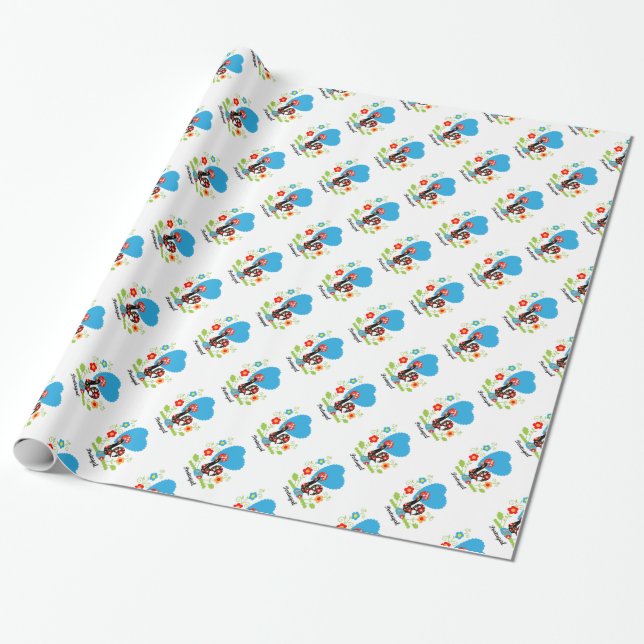 Papier Cadeau Le coq portugais (Déroulé)