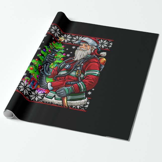 Papier Cadeau Le costume pompier du Père Noël (Déroulé)