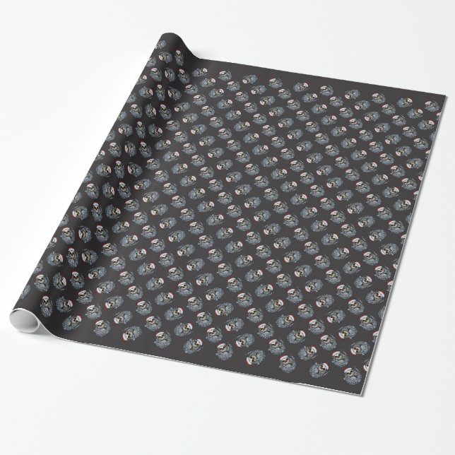 Papier Cadeau Le crâne de Père Noël (Déroulé)