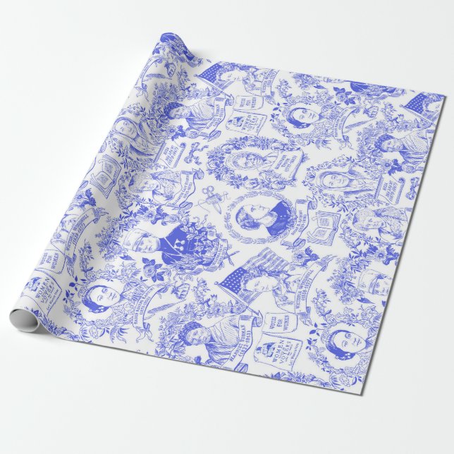 Papier Cadeau Le féministe historique fraye un chemin Toile bleu (Déroulé)
