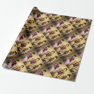Papier Cadeau Le geisha vintage ne voient l'aucun vieux Japon