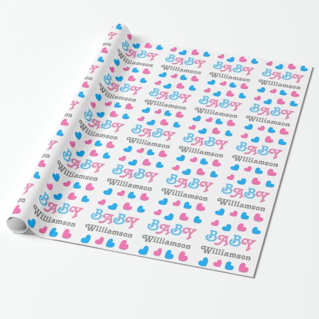 Papier Cadeau Le genre indiquent la collection A09 de coeurs de (Déroulé)