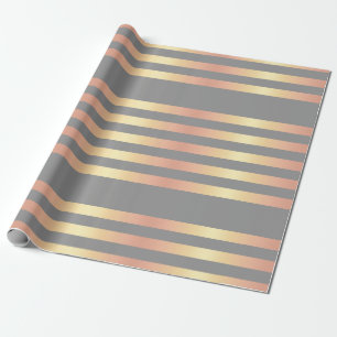 Papier Cadeau Le gradient rose moderne élégant d'or barre le