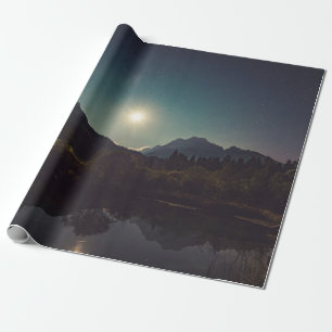 Papier Cadeau Le grand extérieur sous une Pleine lune