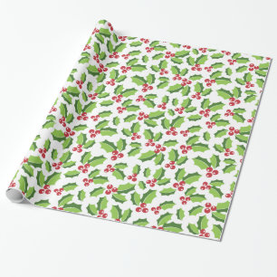 Papier Cadeau Le houx de baies de houx part des vacances de gui