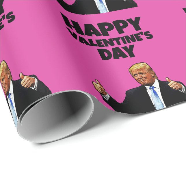 PAPIER CADEAU LE JOUR DE VALENTINE DONALD TRUMP (Coin rond)