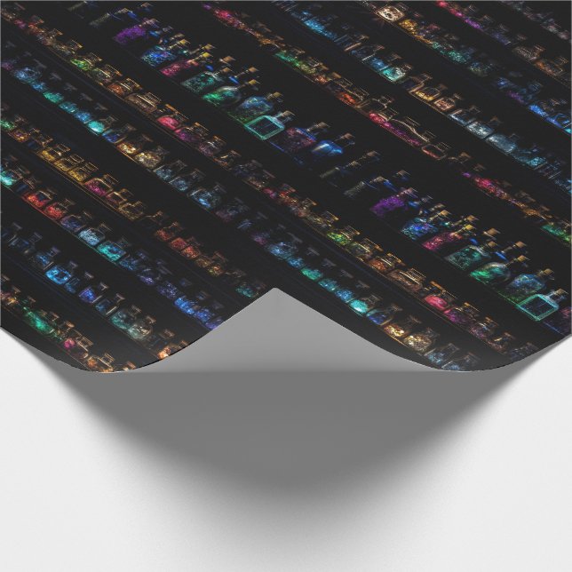 Papier Cadeau Le laboratoire d'alchimie - Bouteilles de potion p (Coin)