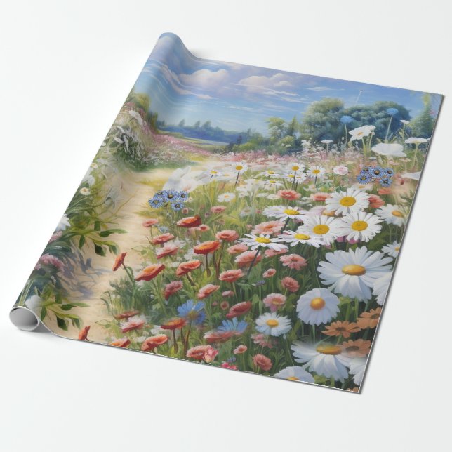 Papier Cadeau le langage des fleurs (Déroulé)