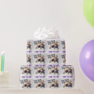 Papier Cadeau Le meilleur chien papa Shih Tzu Pas de Fête des pè