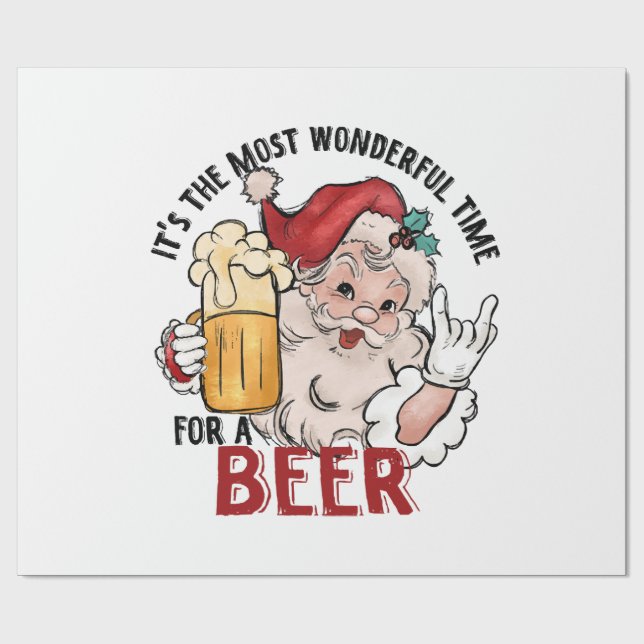 Papier Cadeau Le moment le plus merveilleux pour une bière (Plat)