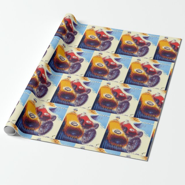 Papier Cadeau Le Monaco 1957 Grand prix (Déroulé)
