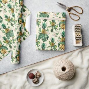 Papier Cadeau Le Motif blanc Lotus Pineapple Paradise