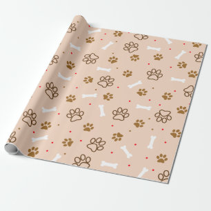 Papier Cadeau Le motif mignon de chien avec des pattes désosse
