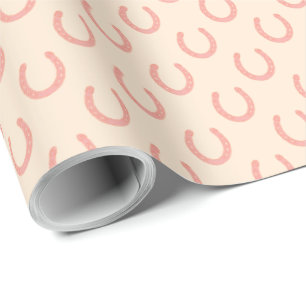 Papier Cadeau Le motif rose précieux de fers à cheval sur pâle