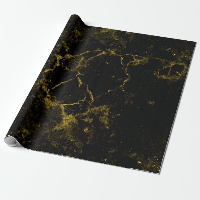 Papier Cadeau le noir chic moderne élégant élégant et l'or (Déroulé)
