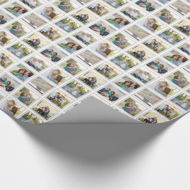 Papier Cadeau Le noir classique de neuf photos carrées encadre (Coin)