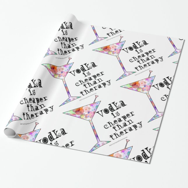 PAPIER CADEAU LE PAPIER D'EMBALLAGE, VODKA EST MEILLEUR MARCHÉ (Déroulé)