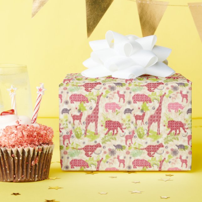 Papier Cadeau Le paradis de la jungle (Fête d'anniversaire)