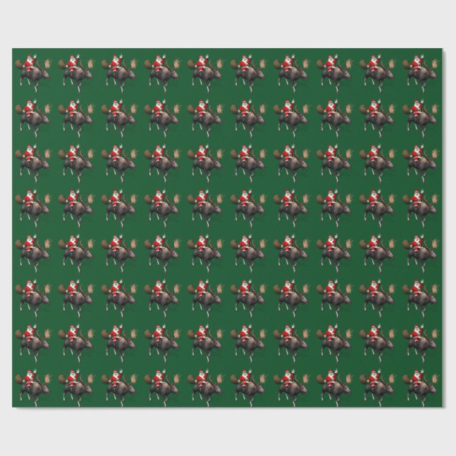 Papier Cadeau Le Père Noël À L'Oie (Plat)