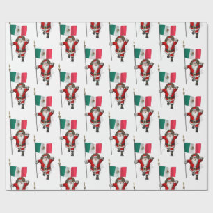 Papier Cadeau Le Père Noël Avec L'Ensigne Du Mexique
