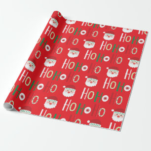 Papier Cadeau Le Père Noël HO HO