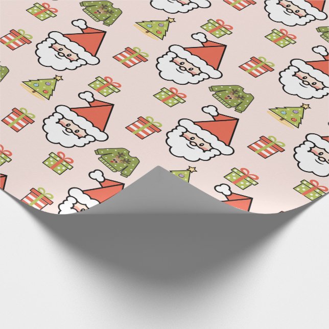 Papier Cadeau Le père noël mignon (Coin)