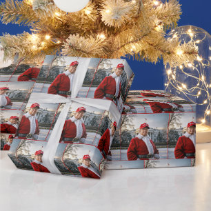 Papier Cadeau Le Père Noël Trump avec le Casquette MAGA