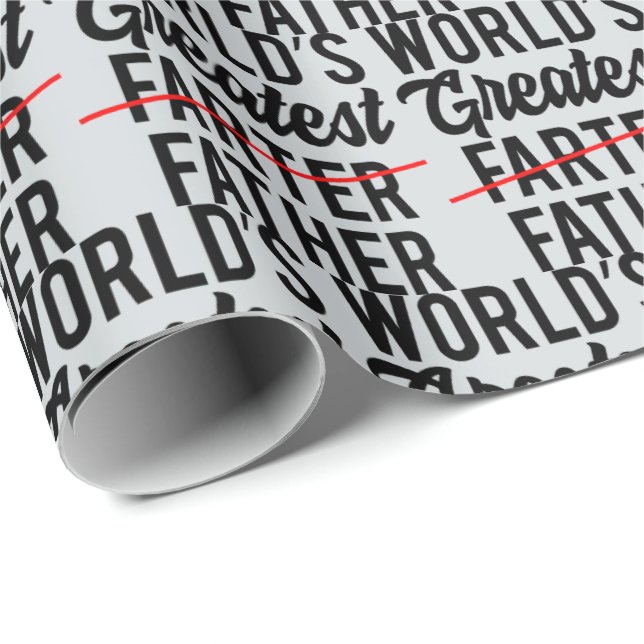 Papier Cadeau Le plus grand père de Funny World (Coin rond)