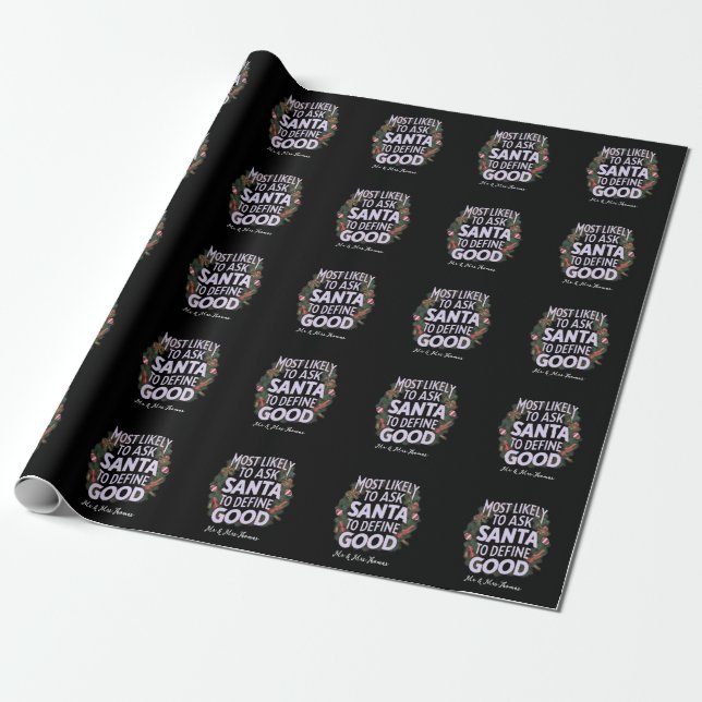 Papier Cadeau Le plus susceptible de demander à Santa de définir (Déroulé)