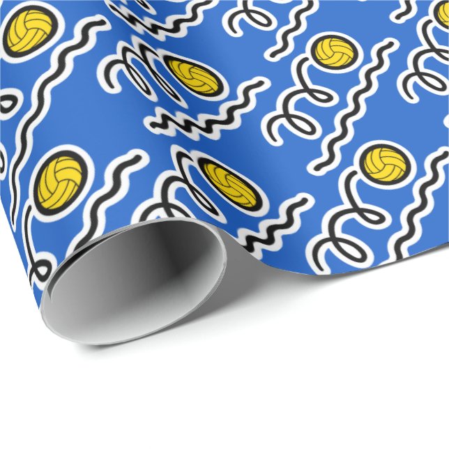 Papier Cadeau Le polo d'eau bleue folâtre le papier d'emballage (Coin rond)
